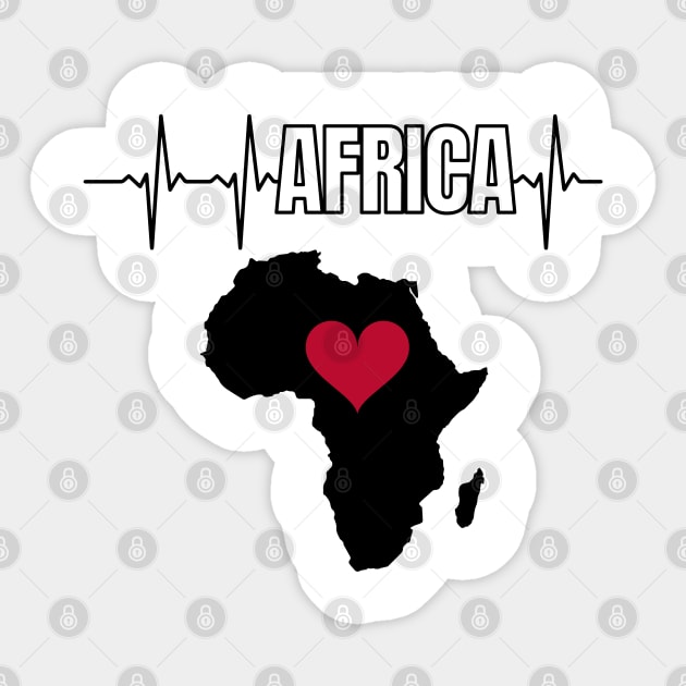 Africa Love, Africa Heartbeat, Heart Sticker by UrbanLifeApparel